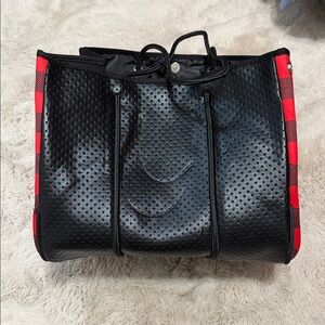 Checkered Black and Red Tote Bag